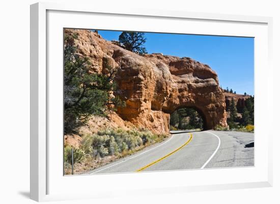 Utah, Bryce, Red Canyon Tunnels-Bernard Friel-Framed Photographic Print