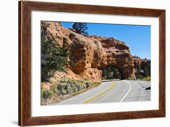 Utah, Bryce, Red Canyon Tunnels-Bernard Friel-Framed Photographic Print