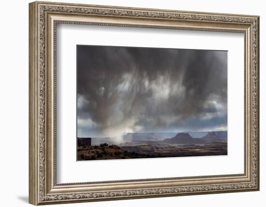 Utah, Canyonlands National Park. Spring Vista over the Canyons and Desert with Thunderclouds-Judith Zimmerman-Framed Photographic Print