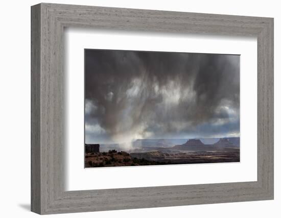 Utah, Canyonlands National Park. Spring Vista over the Canyons and Desert with Thunderclouds-Judith Zimmerman-Framed Photographic Print