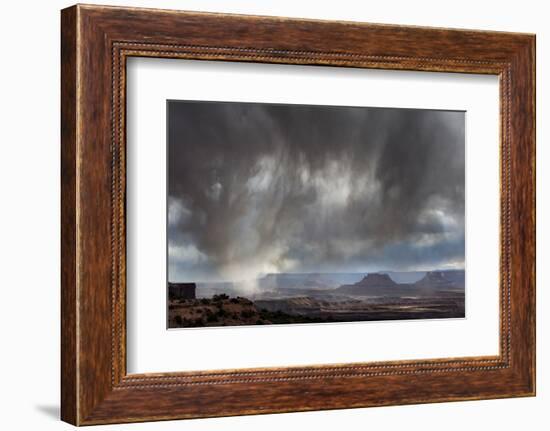 Utah, Canyonlands National Park. Spring Vista over the Canyons and Desert with Thunderclouds-Judith Zimmerman-Framed Photographic Print