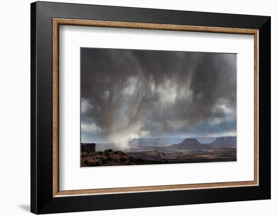 Utah, Canyonlands National Park. Spring Vista over the Canyons and Desert with Thunderclouds-Judith Zimmerman-Framed Photographic Print