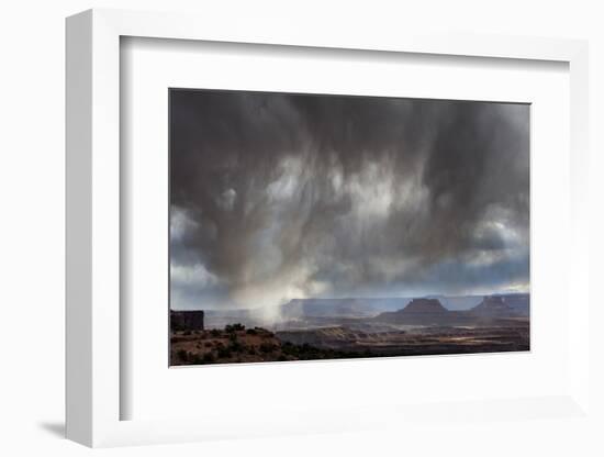 Utah, Canyonlands National Park. Spring Vista over the Canyons and Desert with Thunderclouds-Judith Zimmerman-Framed Photographic Print