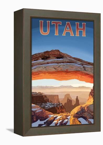 Utah - Canyonlands View-Lantern Press-Framed Stretched Canvas