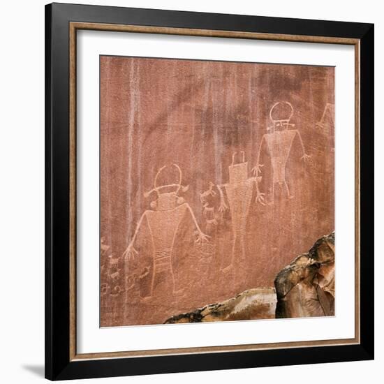 Utah, Capitol Reef National Park. Fremont Pictoglyph Panel-Jaynes Gallery-Framed Photographic Print