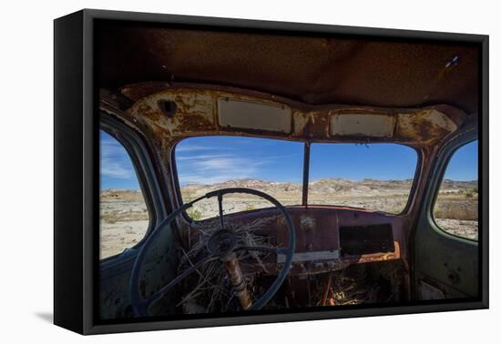 Utah, Capitol Reef National Park. Inside Cab of Old Drilling Rig-Jaynes Gallery-Framed Premier Image Canvas