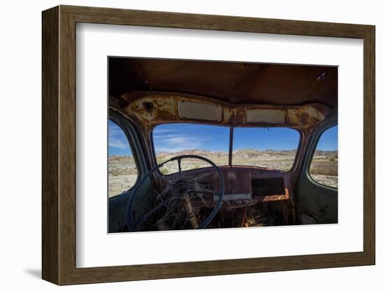 Utah, Capitol Reef National Park. Inside Cab of Old Drilling Rig-Jaynes Gallery-Framed Photographic Print