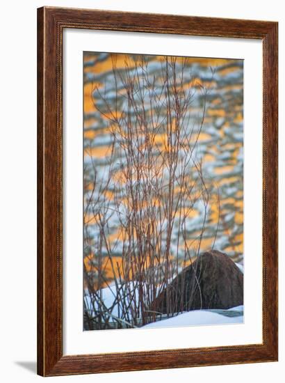 Utah, Colorado River Ice and Canyon Wall Reflections, Moab-Judith Zimmerman-Framed Photographic Print