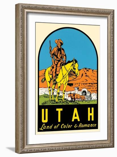 Utah Decal, Wagon Train-null-Framed Art Print