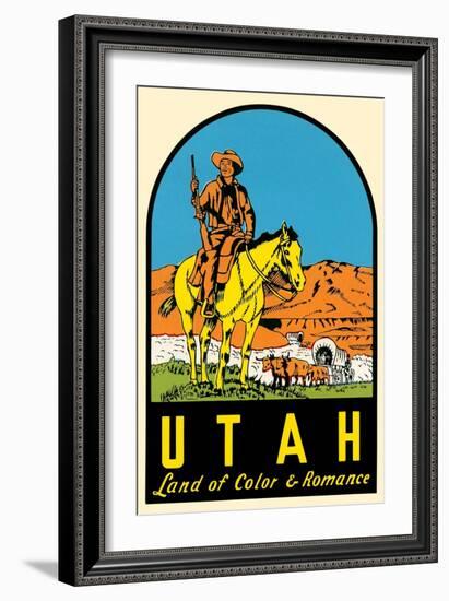 Utah Decal, Wagon Train-null-Framed Art Print