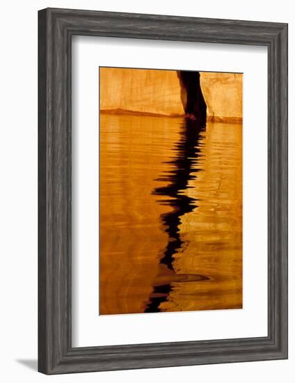 Utah. Detail, Colorful Abstract Reflections, Sunrise Reflections Off Tapestry Wall on Lake Powell-Judith Zimmerman-Framed Photographic Print