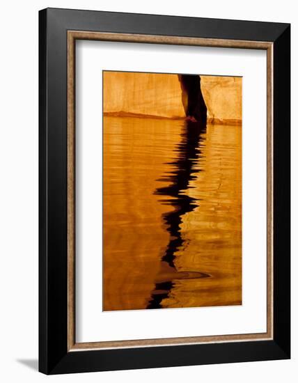 Utah. Detail, Colorful Abstract Reflections, Sunrise Reflections Off Tapestry Wall on Lake Powell-Judith Zimmerman-Framed Photographic Print