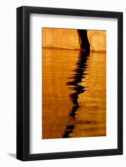 Utah. Detail, Colorful Abstract Reflections, Sunrise Reflections Off Tapestry Wall on Lake Powell-Judith Zimmerman-Framed Photographic Print