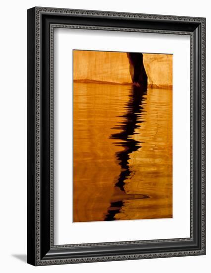 Utah. Detail, Colorful Abstract Reflections, Sunrise Reflections Off Tapestry Wall on Lake Powell-Judith Zimmerman-Framed Photographic Print