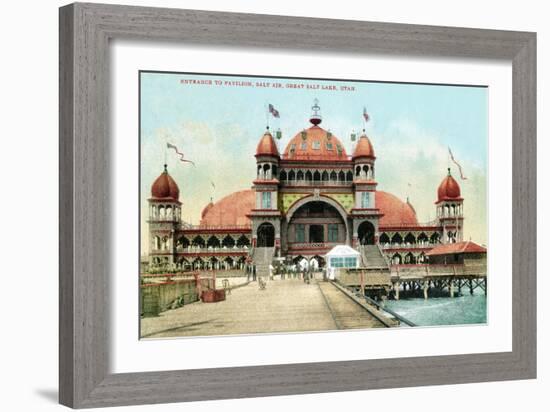 Utah, Entrance View of the Saltair Pavilion at the Great Salt Lake-Lantern Press-Framed Art Print