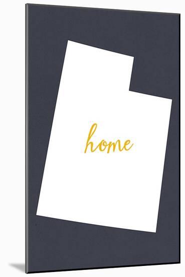 Utah - Home State - White on Gray-Lantern Press-Mounted Art Print