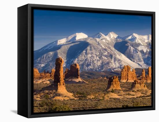 Utah, La Sal Mountains from Arches National Park, USA-Alan Copson-Framed Premier Image Canvas