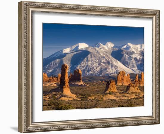 Utah, La Sal Mountains from Arches National Park, USA-Alan Copson-Framed Photographic Print