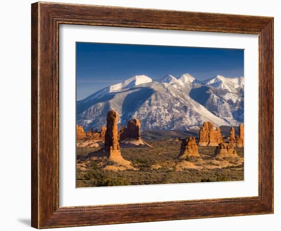 Utah, La Sal Mountains from Arches National Park, USA-Alan Copson-Framed Photographic Print