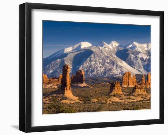 Utah, La Sal Mountains from Arches National Park, USA-Alan Copson-Framed Photographic Print