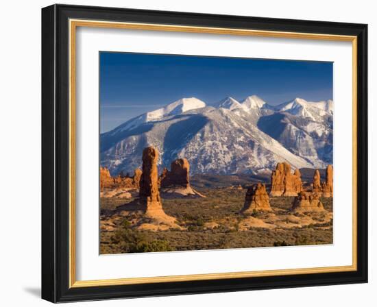 Utah, La Sal Mountains from Arches National Park, USA-Alan Copson-Framed Photographic Print