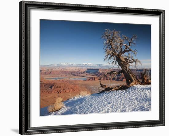 Utah, Moab, Dead Horse Point State Park, View of the Meander Canyon, Winter, USA-Walter Bibikow-Framed Photographic Print