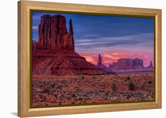 Utah, Monument Valley Navajo Tribal Park. Eroded Formations-Jay O'brien-Framed Premier Image Canvas