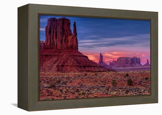 Utah, Monument Valley Navajo Tribal Park. Eroded Formations-Jay O'brien-Framed Premier Image Canvas