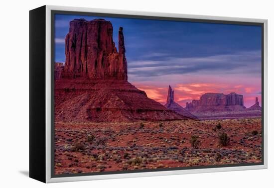 Utah, Monument Valley Navajo Tribal Park. Eroded Formations-Jay O'brien-Framed Premier Image Canvas