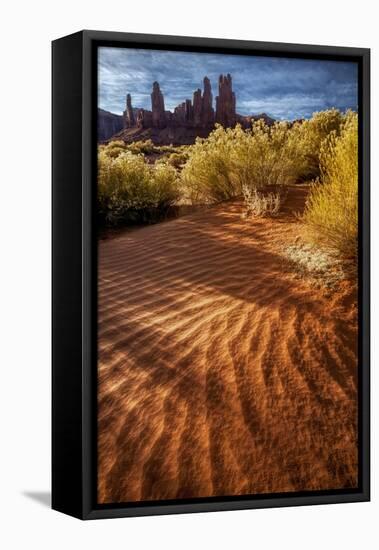 Utah, Monument Valley Navajo Tribal Park. Eroded Formations-Jay O'brien-Framed Premier Image Canvas