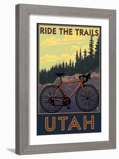 Utah - Mountain Bike Scene-Lantern Press-Framed Art Print