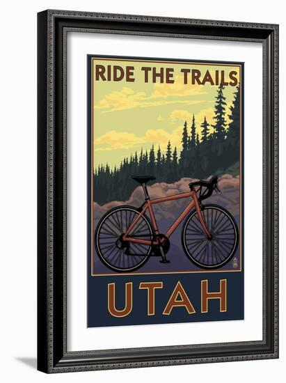 Utah - Mountain Bike Scene-Lantern Press-Framed Art Print