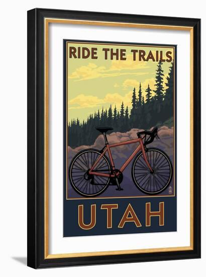 Utah - Mountain Bike Scene-Lantern Press-Framed Art Print