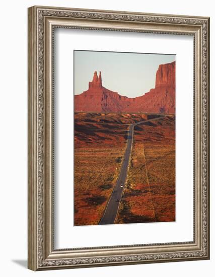 Utah, Navajo Nation, U.S. Route 163 Heading Towards Monument Valley-David Wall-Framed Photographic Print