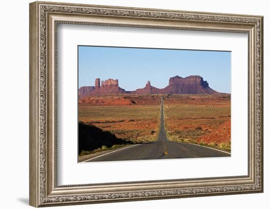 Utah, Navajo Nation, U.S. Route 163 Heading Towards Monument Valley-David Wall-Framed Photographic Print