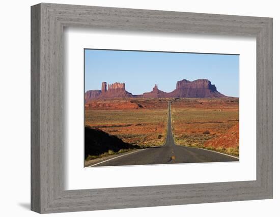 Utah, Navajo Nation, U.S. Route 163 Heading Towards Monument Valley-David Wall-Framed Photographic Print