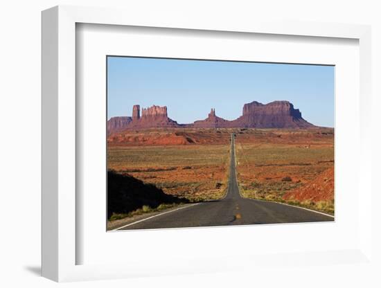 Utah, Navajo Nation, U.S. Route 163 Heading Towards Monument Valley-David Wall-Framed Photographic Print