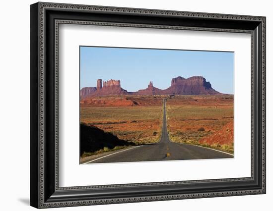 Utah, Navajo Nation, U.S. Route 163 Heading Towards Monument Valley-David Wall-Framed Photographic Print