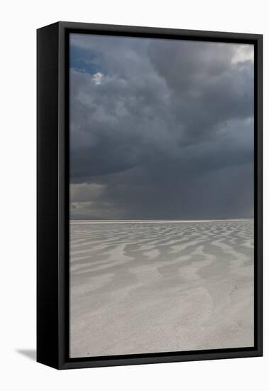 Utah. Passing Thunderstorm over Bonneville Salt Flats, Leaving Flooded Desert Floor-Judith Zimmerman-Framed Premier Image Canvas