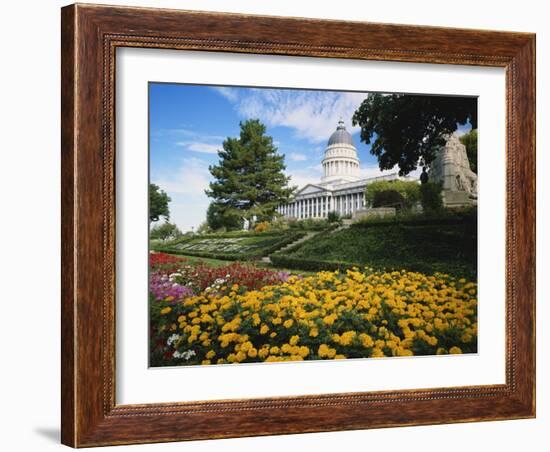 Utah State Capitol Building and Garden, Salt Lake City, Utah, USA-Scott T. Smith-Framed Photographic Print