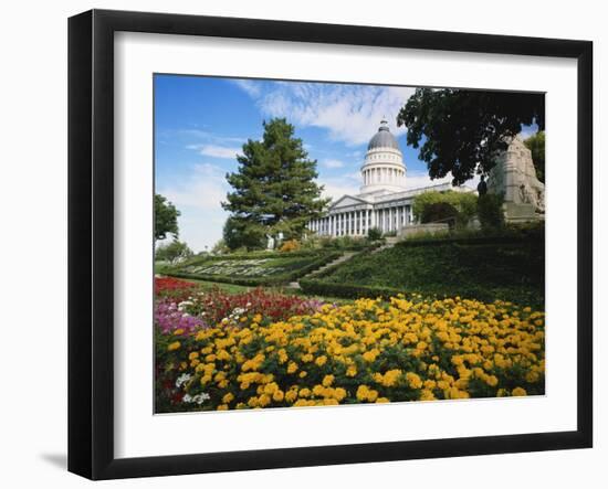 Utah State Capitol Building and Garden, Salt Lake City, Utah, USA-Scott T. Smith-Framed Photographic Print