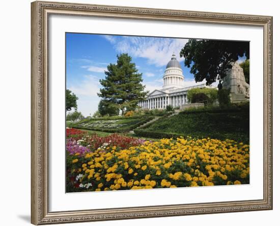 Utah State Capitol Building and Garden, Salt Lake City, Utah, USA-Scott T. Smith-Framed Photographic Print