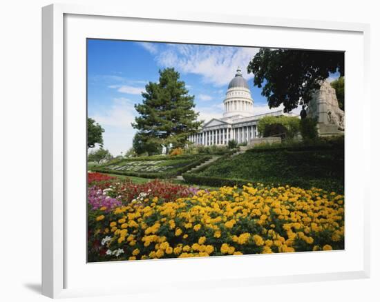 Utah State Capitol Building and Garden, Salt Lake City, Utah, USA-Scott T. Smith-Framed Photographic Print