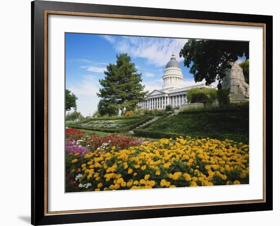 Utah State Capitol Building and Garden, Salt Lake City, Utah, USA-Scott T. Smith-Framed Photographic Print