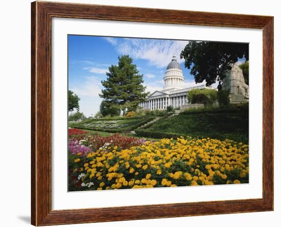 Utah State Capitol Building and Garden, Salt Lake City, Utah, USA-Scott T. Smith-Framed Photographic Print