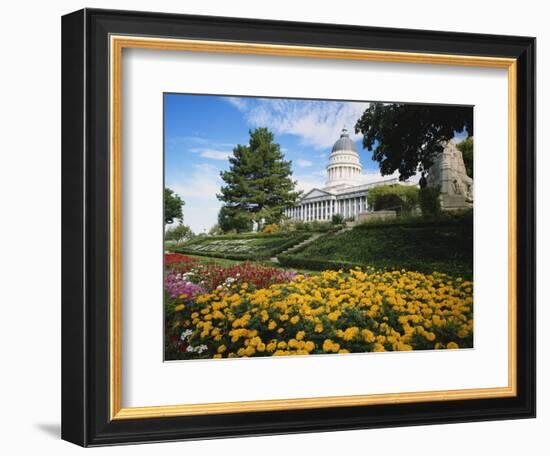 Utah State Capitol Building and Garden, Salt Lake City, Utah, USA-Scott T. Smith-Framed Photographic Print