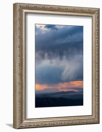 Utah. Storm over the Desert at Sunset from Overlook in the Manti-La Sal National Forest-Judith Zimmerman-Framed Photographic Print