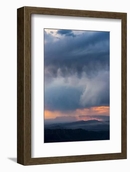 Utah. Storm over the Desert at Sunset from Overlook in the Manti-La Sal National Forest-Judith Zimmerman-Framed Photographic Print