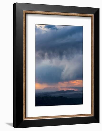 Utah. Storm over the Desert at Sunset from Overlook in the Manti-La Sal National Forest-Judith Zimmerman-Framed Photographic Print