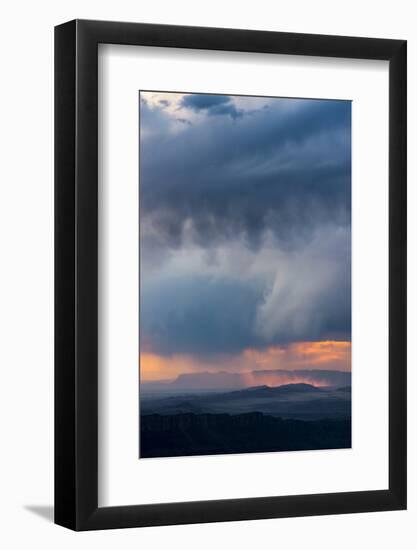 Utah. Storm over the Desert at Sunset from Overlook in the Manti-La Sal National Forest-Judith Zimmerman-Framed Photographic Print